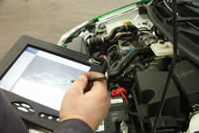 diagnostic machine in use